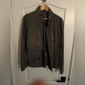 COPY - Varvatos olive green suede light jacket. Medium